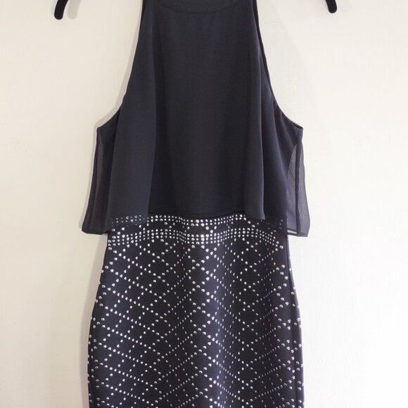 Guess Studded Black Halter Mini Dress Punk Inspo Edgy Indie Whimsigoth Sz Small - Picture 4 of 11